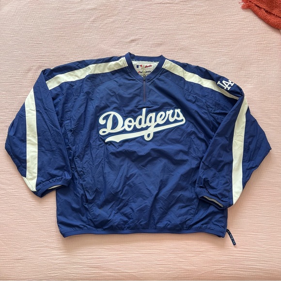 Majestic Other - SOLD: Vintage Majestic Los Angeles Dodgers Warm Up Jacket Pullover MLB Size XXL